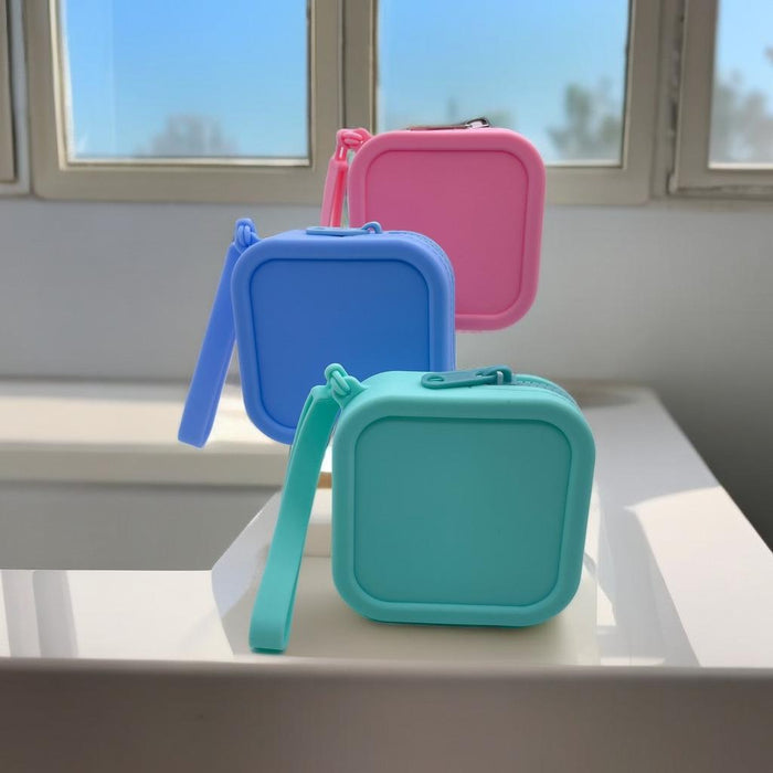 Silicone Change Storage Small Square Bag Lipstick Bank Card Earphone Zipper Storage Bag
