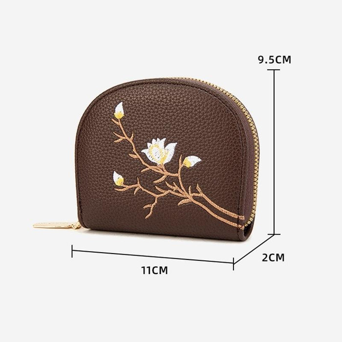 Large Capacity Semicircular Embroidery Id Card Holder