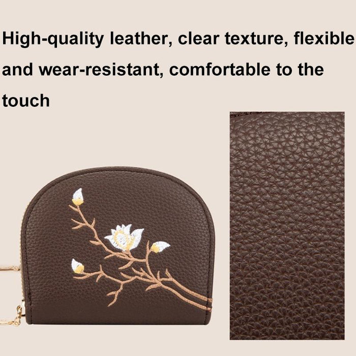 Large Capacity Semicircular Embroidery Id Card Holder