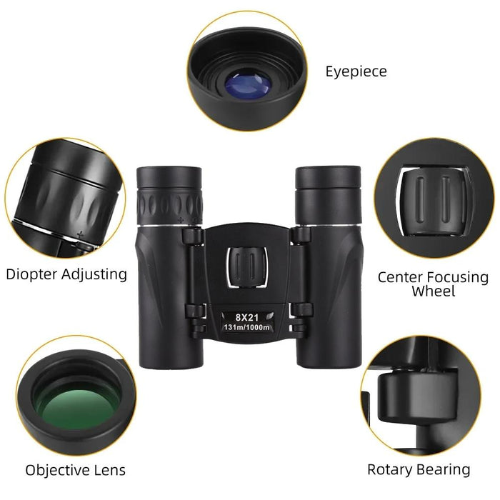 8X21 Outdoor Low-Light Night Vision High-Power Hd Mini Binoculars