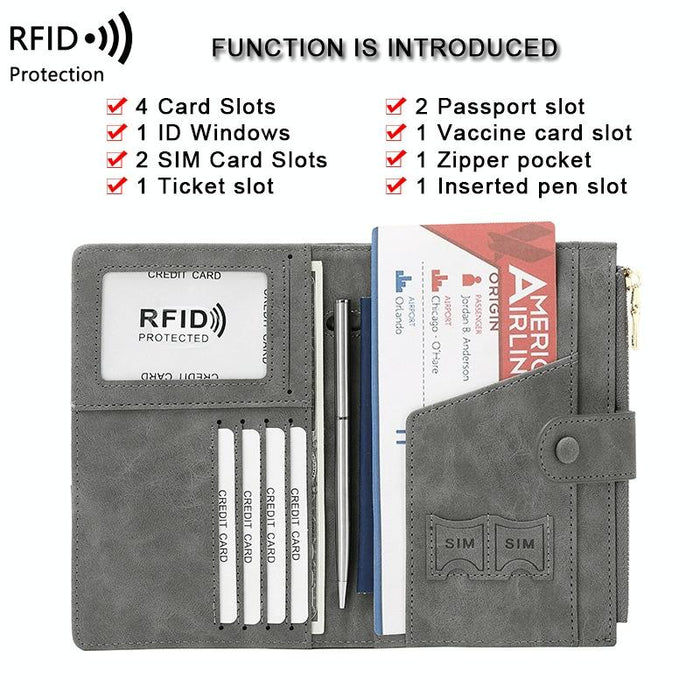 Rfid-protected Multi-card Travel Document Pouch