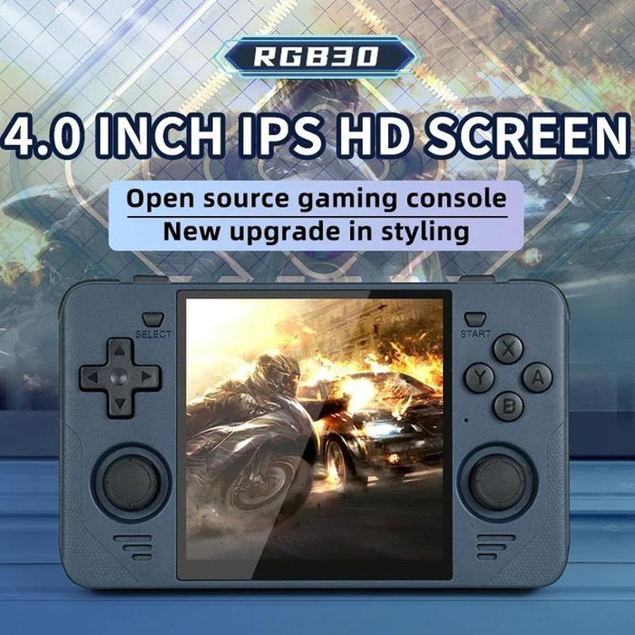 Rgb30 4 Inch Ips Screen Handheld Game Console Built In Wifi＋Bluetooth 16Gb & 128Gb Black