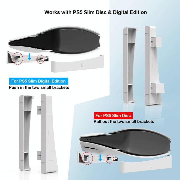 For Ps5 Slim Jys-P5189 Console Horizontal Placement Stand Digital / Optical Drive Version Universal Storage Mount