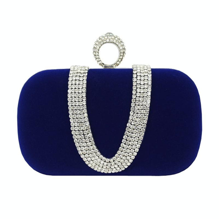 U Shape Embellished Ladies Banquet Evening Clutch Bag