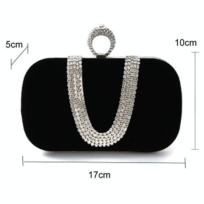 U Shape Embellished Ladies Banquet Evening Clutch Bag