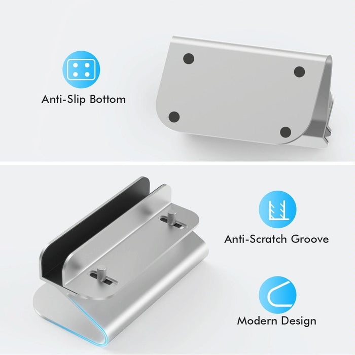 St07 Laptop Stand Tablet Vertical Aluminum Desktop Storage Base Silver