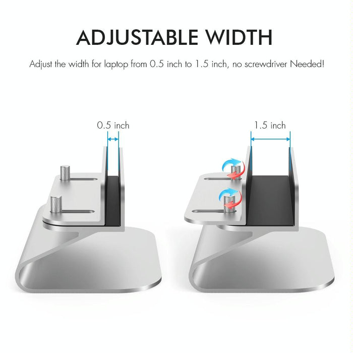 St07 Laptop Stand Tablet Vertical Aluminum Desktop Storage Base Silver