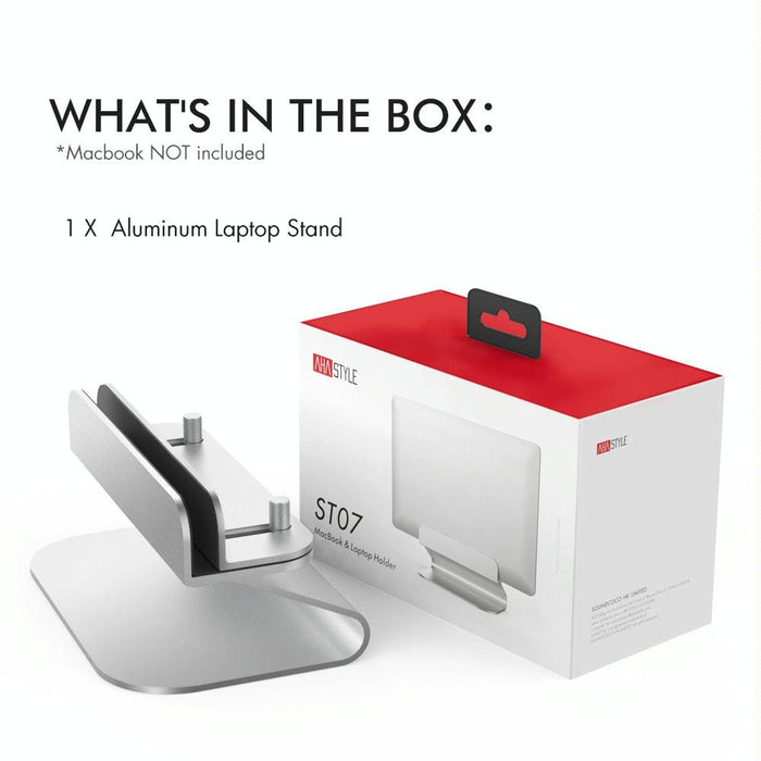 St07 Laptop Stand Tablet Vertical Aluminum Desktop Storage Base Silver