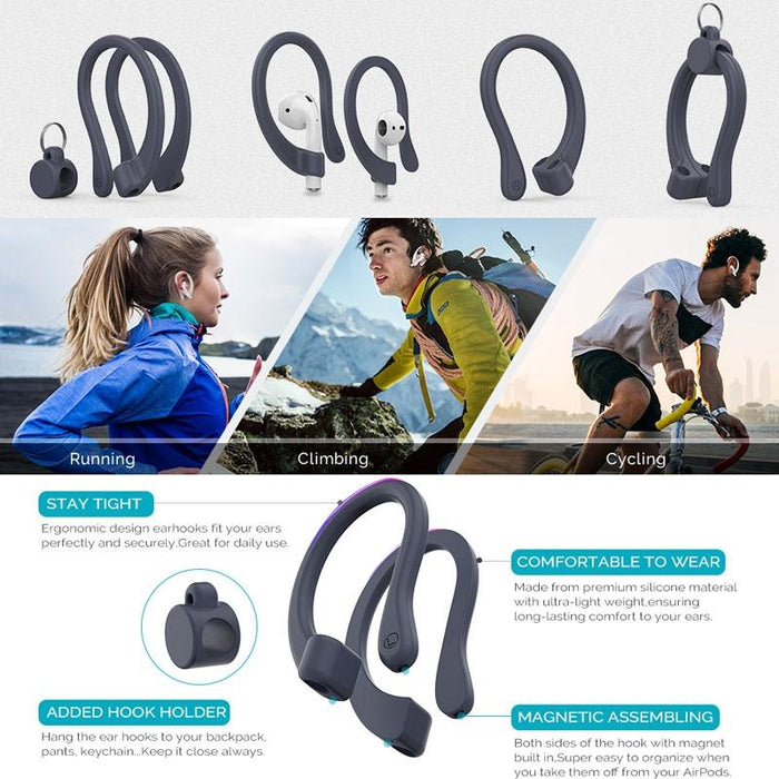 Ahastyle Pt78 1Pair Wireless Earphones Magnetic Silicone Storage Anti-Loss Earhooks For Apple 1 / 2 / 3 / Pro / Pro 2