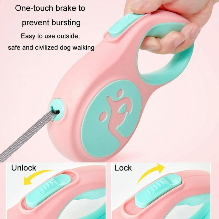 5M Retractable Dog Leash For Small & Medium Pets