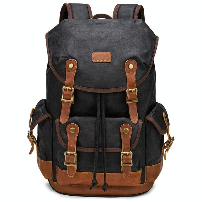 Travel-ready Retro Canvas Backpack - Spacious Design