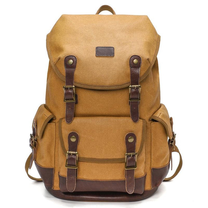 Travel-ready Retro Canvas Backpack - Spacious Design