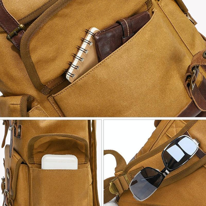 Travel-ready Retro Canvas Backpack - Spacious Design