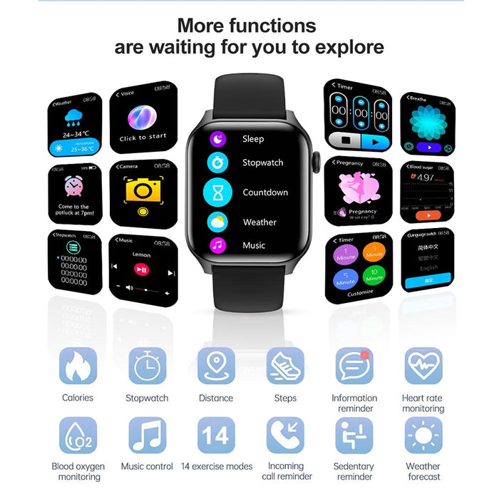 1.85 Inch Ip67 Waterproof Sports Health Monitoring Bluetooth Call Smart Watch