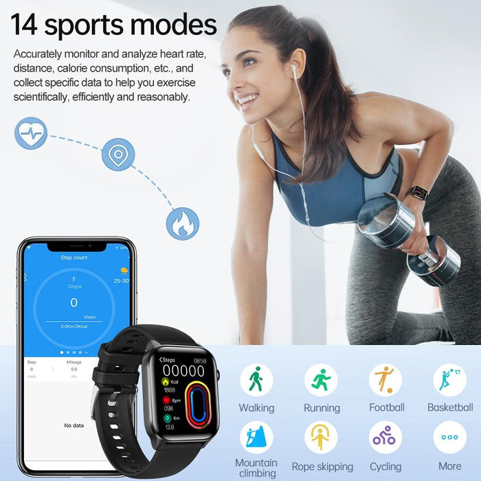 1.85 Inch Ip67 Waterproof Sports Health Monitoring Bluetooth Call Smart Watch