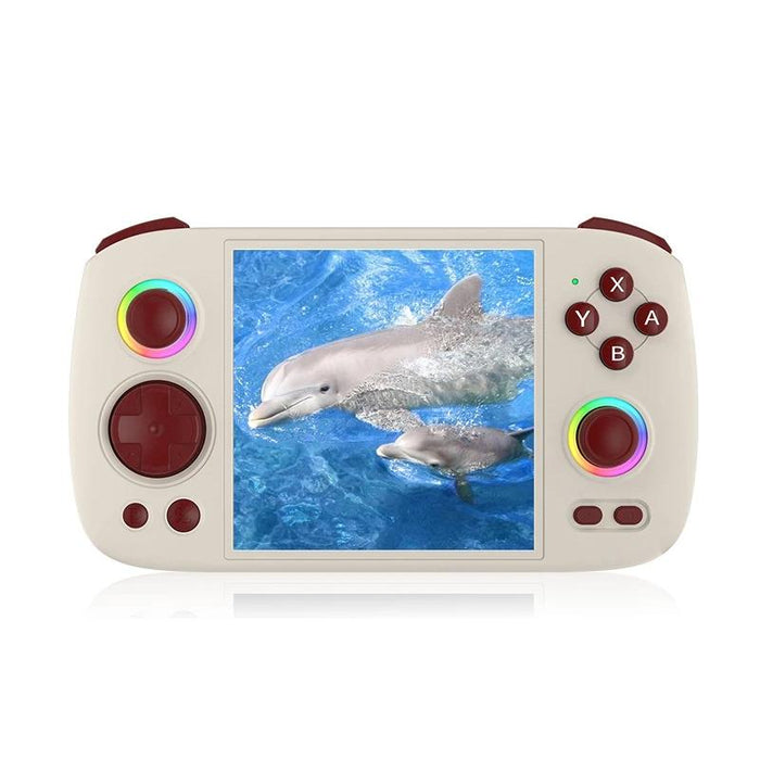 Rg Cube Retro Handheld Game Console With 3.95 Inch Screen T820 Cpu Android 13 Rgb Light With 128G Tf Card