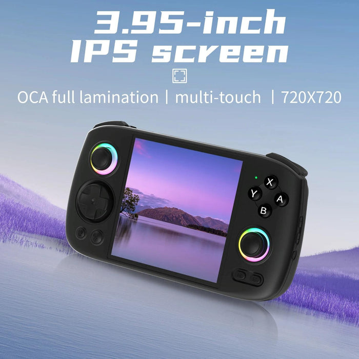 Rg Cube Retro Handheld Game Console With 3.95 Inch Screen T820 Cpu Android 13 Rgb Light With 128G Tf Card