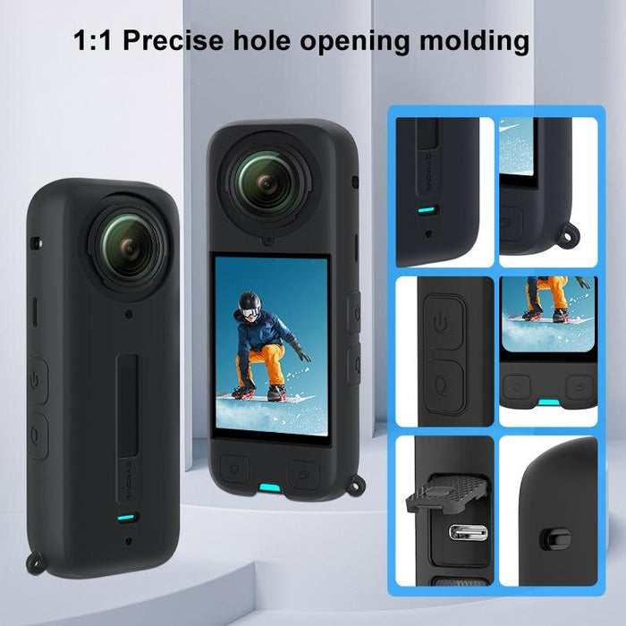 For Insta360 X4 Ox4-Jst-Cy Body Silicone Case Black