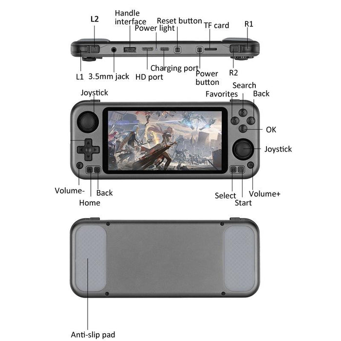 Rg3566 Retro Handheld Game Console 5 Inch Ips Touch Screen Supports Wifi Tv Output 16G & 64G