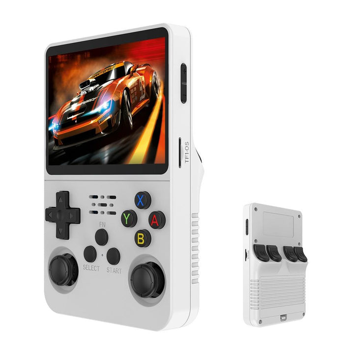 R36S Retro Handheld Game Console Linux System 3.5-Inch Ips Screen Portable Video Player 128G Gray Transparent