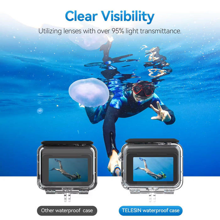 For Insta360 Ace Pro Camera 45M Waterproof Case Underwater Diving Housing Cover