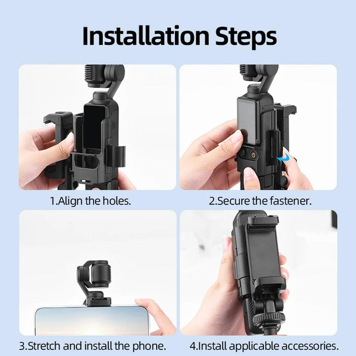 3 Cold Shoe Phone Holder For Dji Osmo Pocket Expand Bracket Black