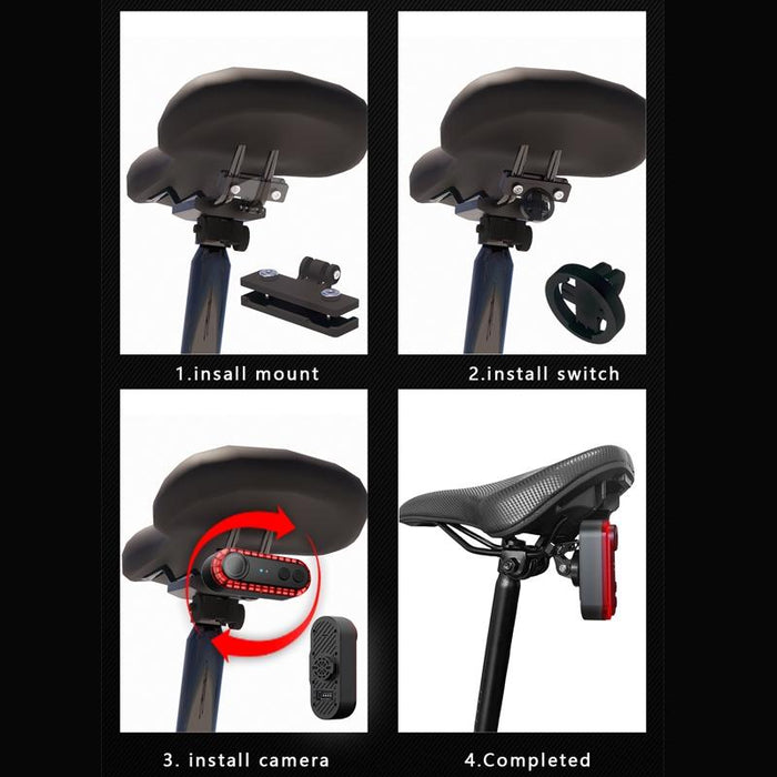 Waterproof Bike Rear Light With Wifi Camera 1080P Recorder For Cycling
