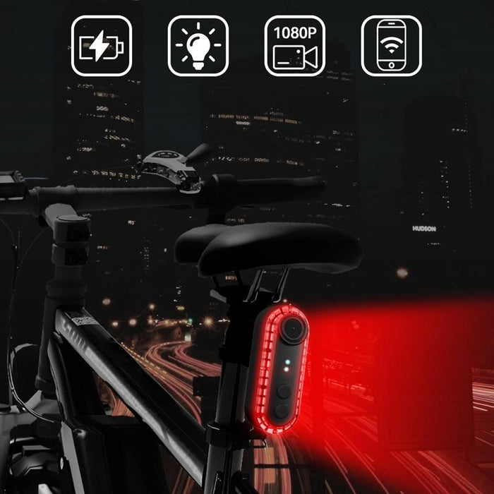 Waterproof Bike Rear Light With Wifi Camera 1080P Recorder For Cycling