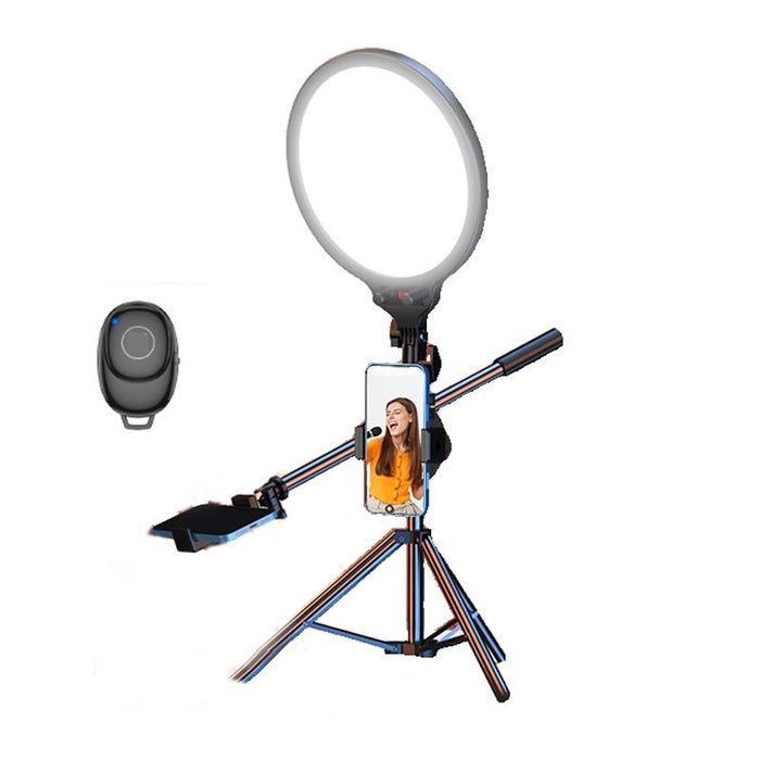 12.6 Inch Full-Screen Selfie Ring Light Tripod Set For Live Stream - 210Cm Bracket