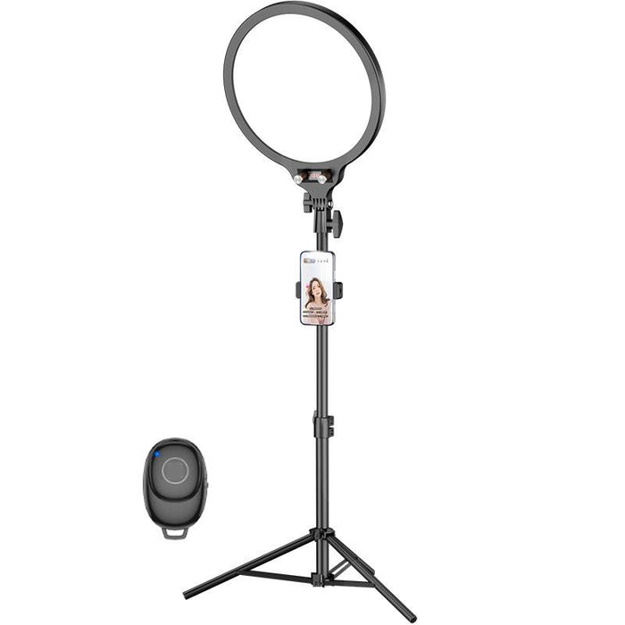 12.6 Inch Full-Screen Selfie Ring Light Tripod Set For Live Stream - 210Cm Bracket