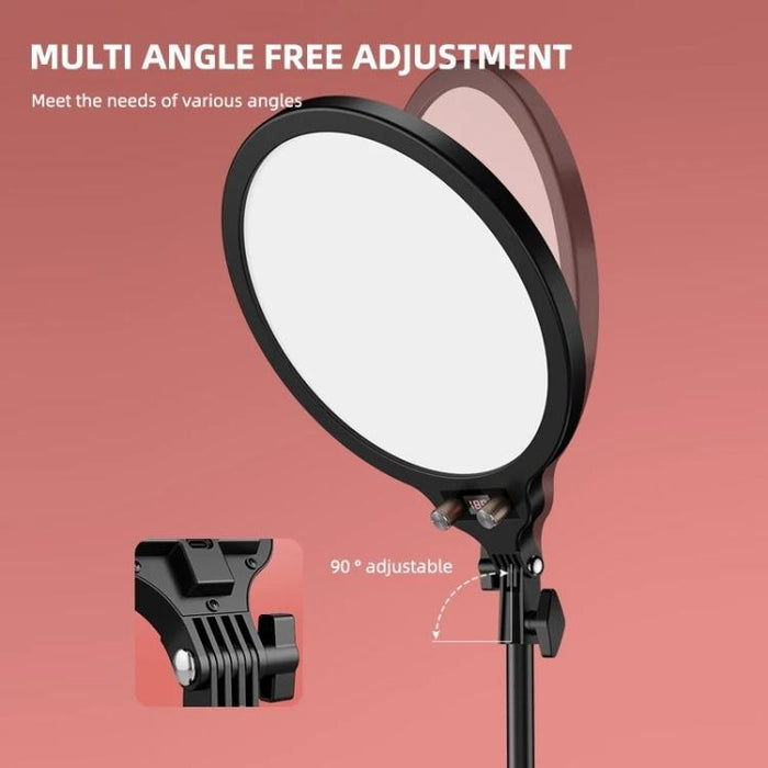 12.6 Inch Full-Screen Selfie Ring Light Tripod Set For Live Stream - 210Cm Bracket