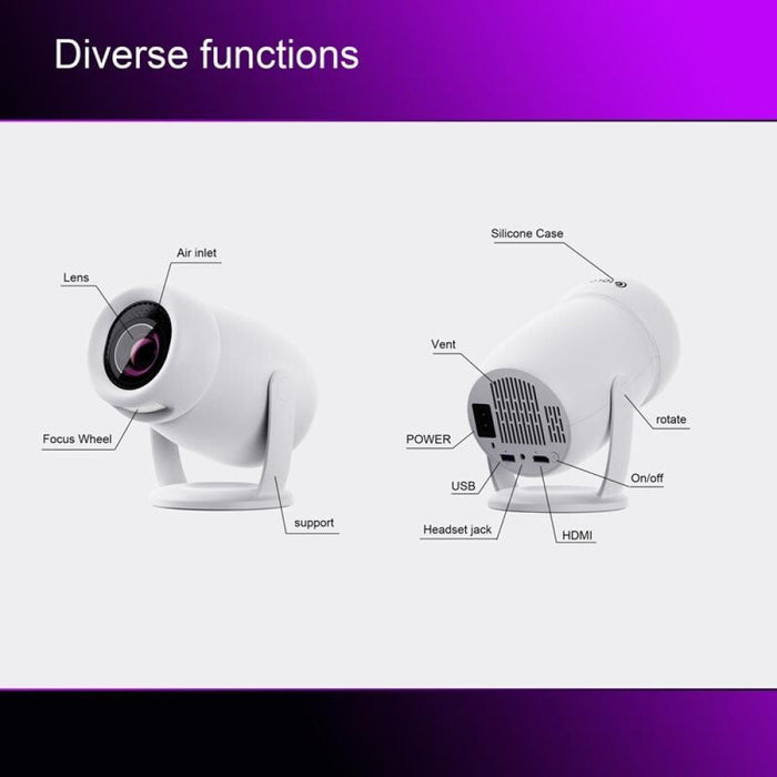 Hy400 Android 12.0 System Intelligent Projector Portable Family Projector