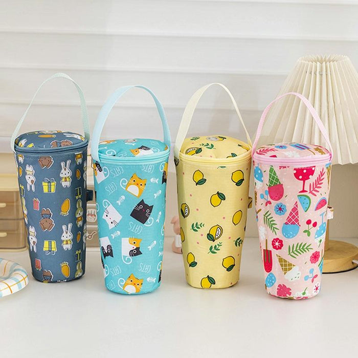 Portable Milk Tea Tote Bag Heat Preservation Eco-Friendly Handbag Carrying Insulated Cup Cover Style Ice Cream
