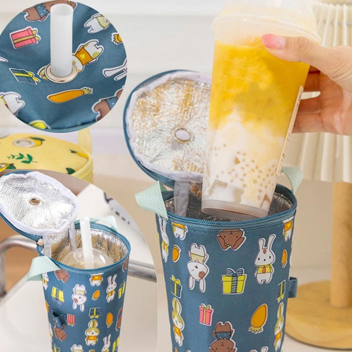 Portable Milk Tea Tote Bag Heat Preservation Eco-Friendly Handbag Carrying Insulated Cup Cover Style Ice Cream