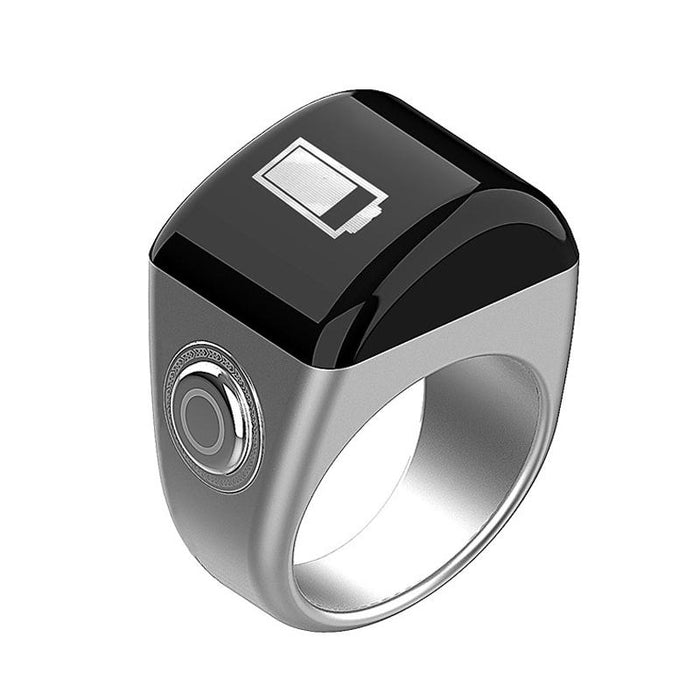 Smart Bluetooth Finger Counter Muslim Prayer Time Reminder Ring - Black 18Mm