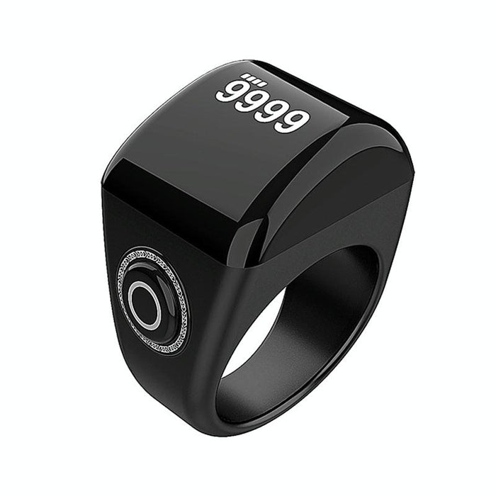 Smart Bluetooth Finger Counter Muslim Prayer Time Reminder Ring - Black 18Mm