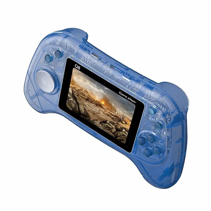 Q8 Handheld Game Console 3.0 Inch Screen Support Tv Connection Built In 800 Games Doubles Transparent Blue