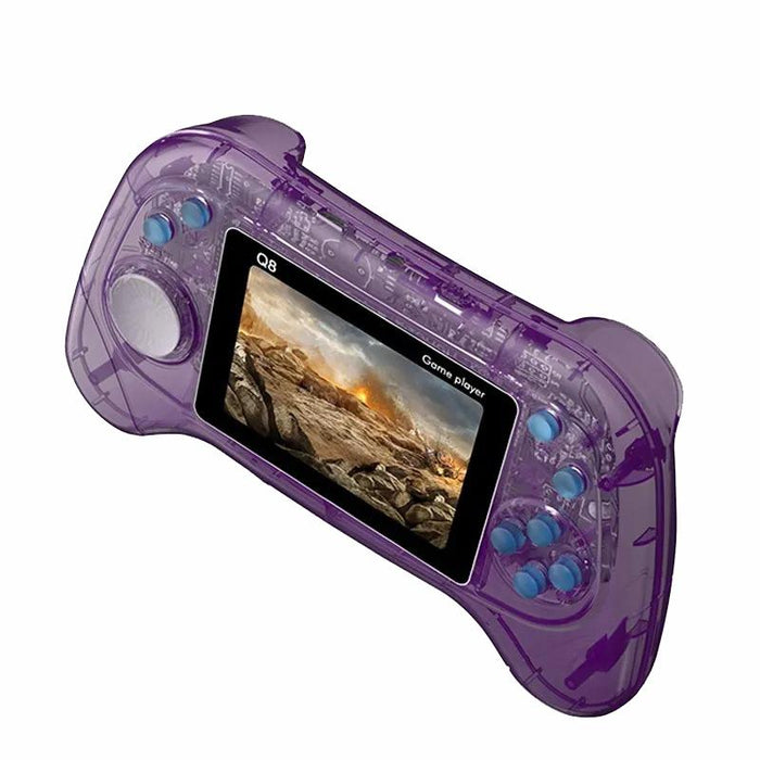 Q8 Handheld Game Console 3.0 Inch Screen Support Tv Connection Built In 800 Games Doubles Transparent Blue