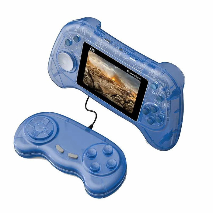 Q8 Handheld Game Console 3.0 Inch Screen Support Tv Connection Built In 800 Games Doubles Transparent Blue