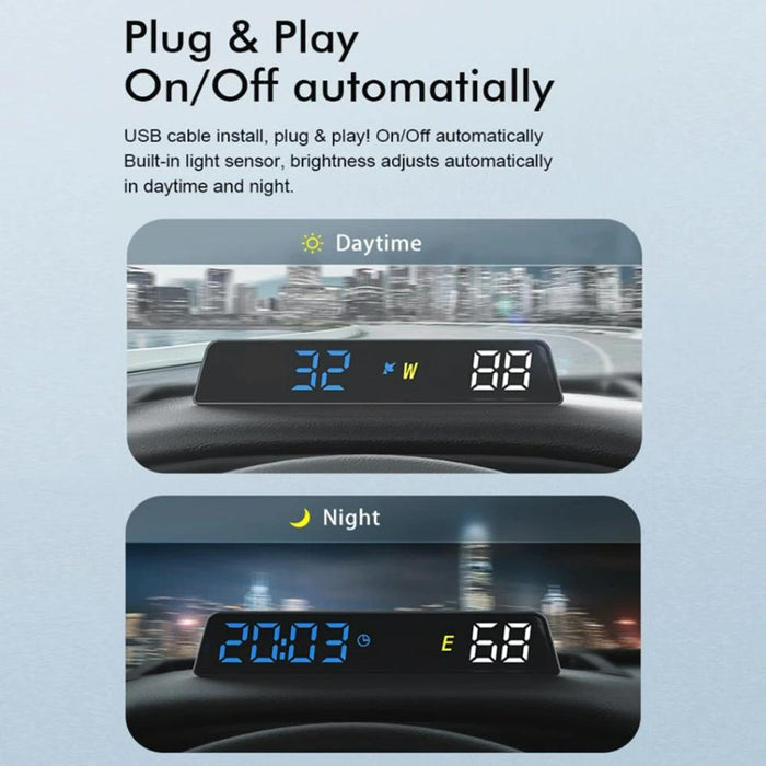 Usb Powered Hd Vehicle Altitude Meter Hud Display