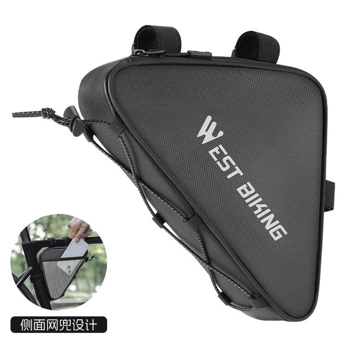 Black Bicycle Crossbar Triangle Bag For Cycling