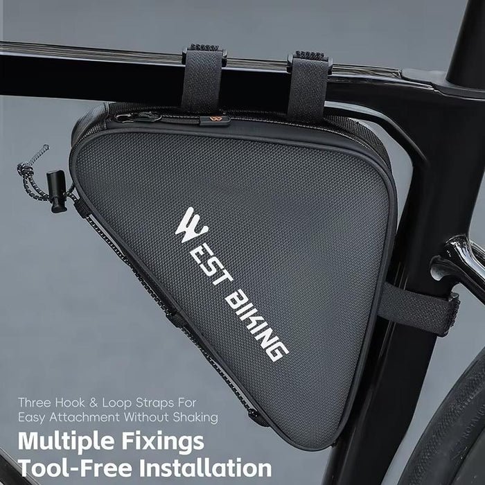 Black Bicycle Crossbar Triangle Bag For Cycling