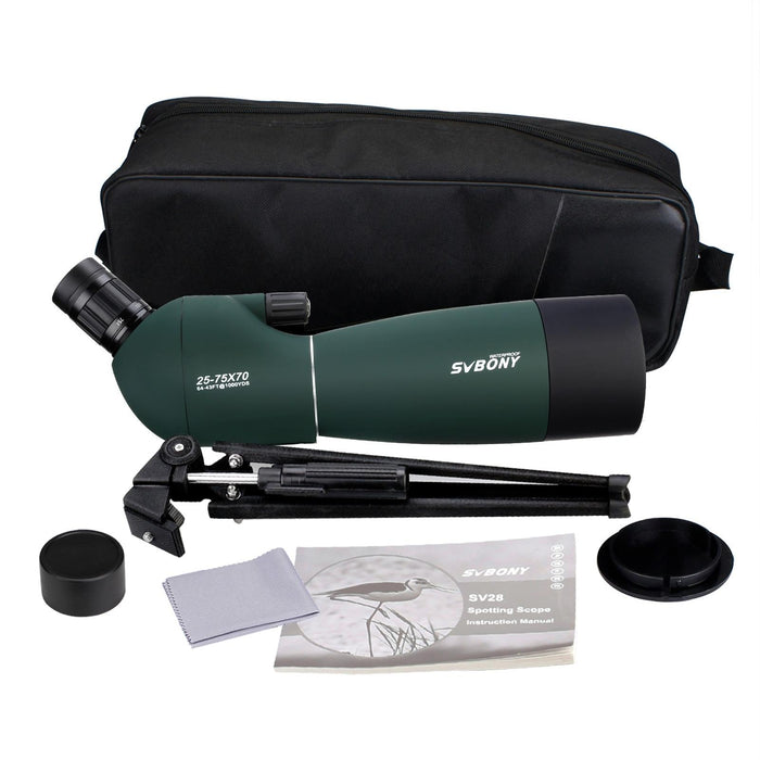 Sv28 25-75X70 Hd Birding Scope With Tripod - Green Film