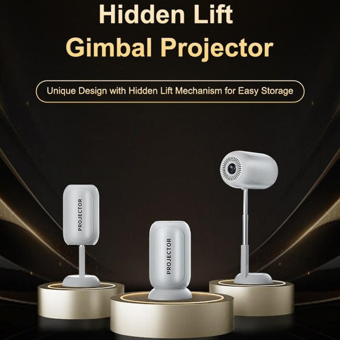 Ts-6 Android 11 Wifi6 4K Mini Projector Hidden Lift Gimbal Projector White