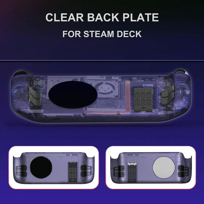 For Steam Deck Transparent Thermal Back Case With Bracket Gaming Console Protective Case