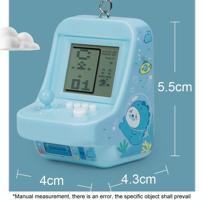 Child Portable Arcade Game Machine Keychain Pendant Mini Building Block Game Toy Gift