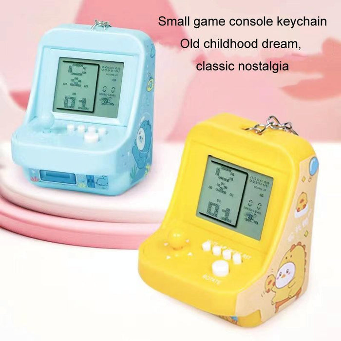 Child Portable Arcade Game Machine Keychain Pendant Mini Building Block Game Toy Gift