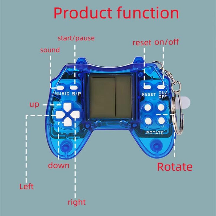 Mini Handheld Nostalgic Tetris Game Machine Game Console Keychain Puzzle Toy Gift