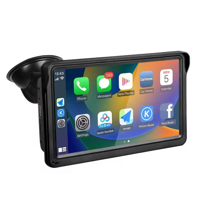 7 Inch Bluetooth 5.0 Carplay Monitor - Portable Compatible With Most Vehicles