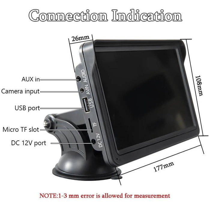 7 Inch Bluetooth 5.0 Carplay Monitor - Portable Compatible With Most Vehicles